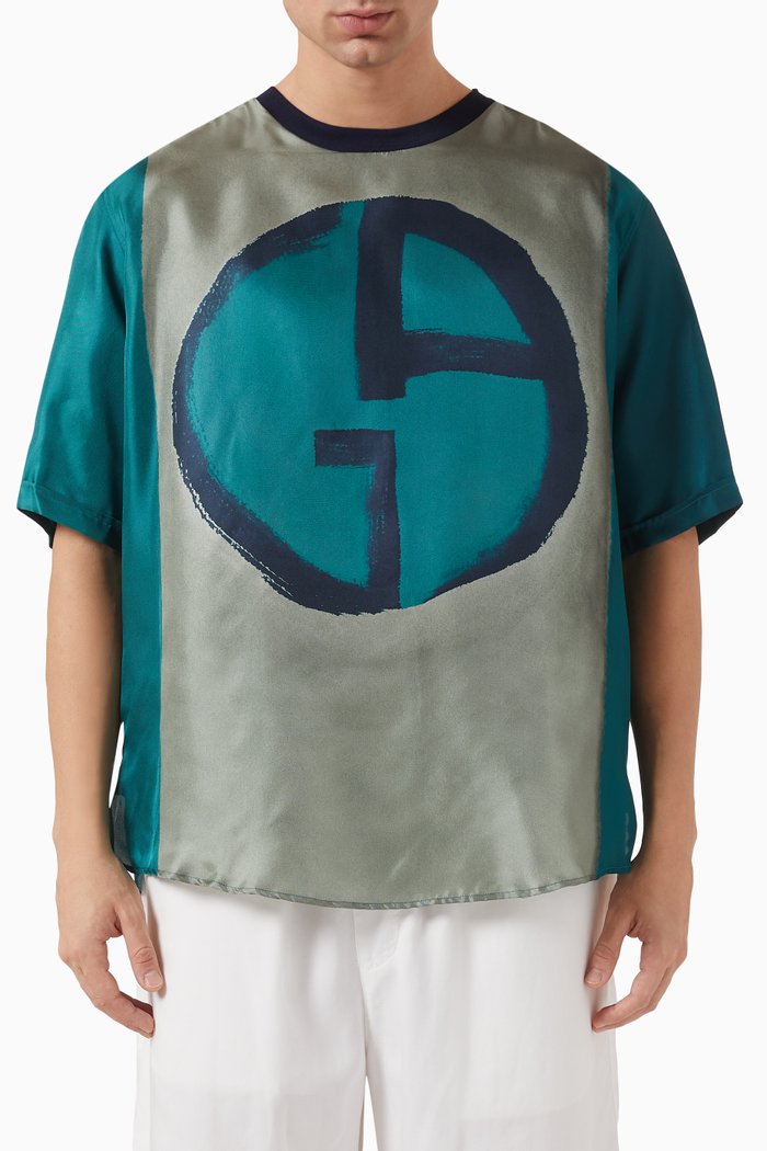 

Oversized T-shirt in Silk, Green