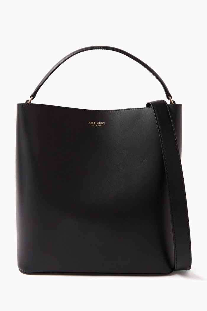 

Medium Top Handle Bag in Nappa Leather, Black