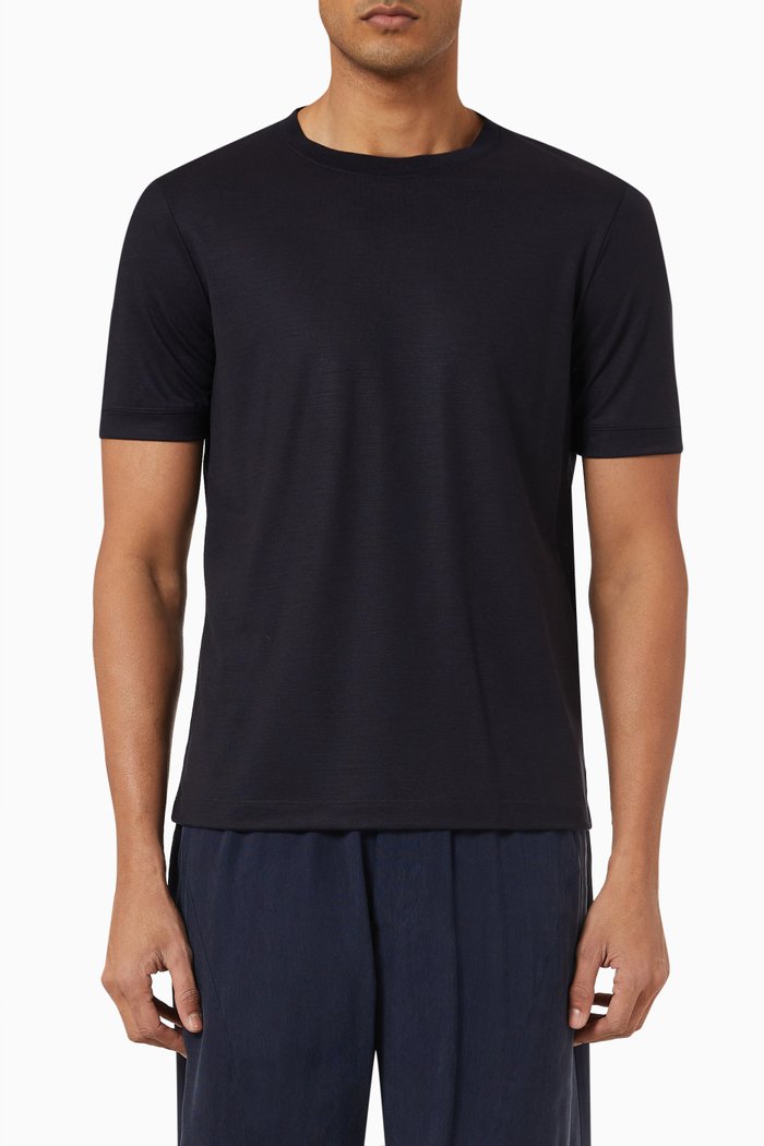

T-shirt in Cotton Jersey, Blue