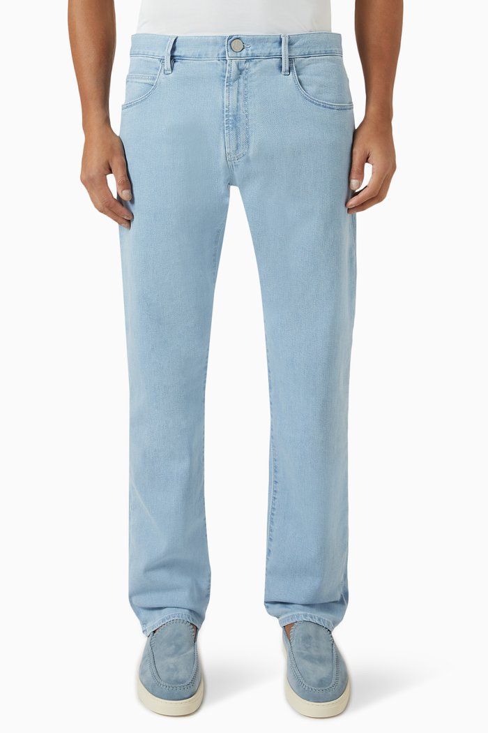 Straight-leg Jeans in Cotton Denim, Blue