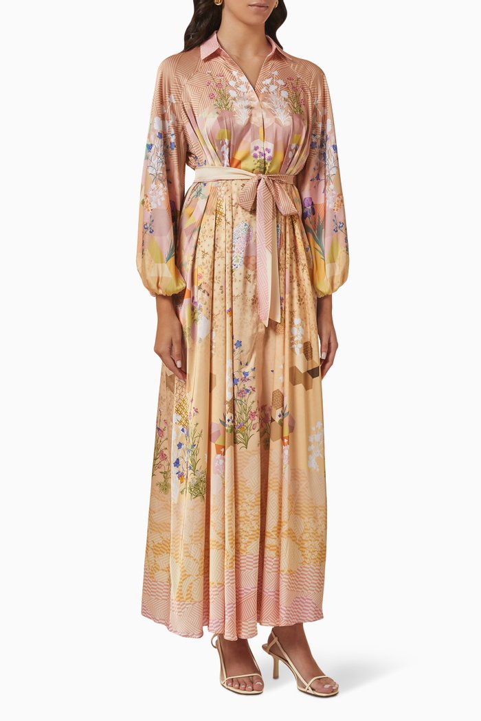 

Reina Maxi Dress in Satin, Pink