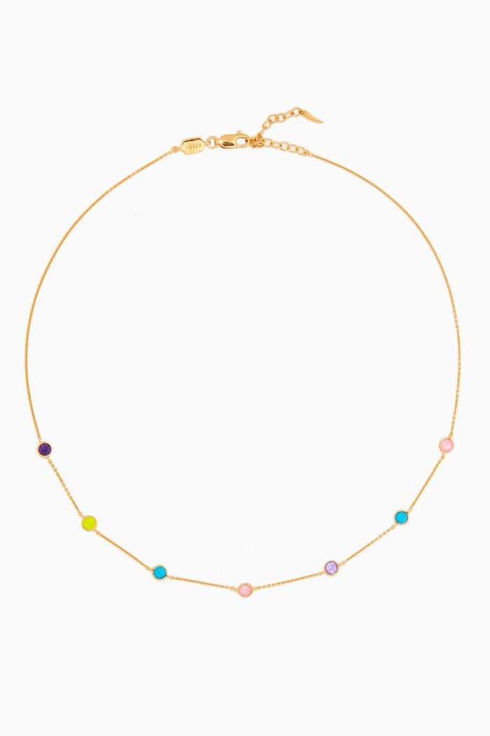 

Hot Rox Gemstone Choker in 18kt Recycled Gold-plated Vermeil, Multicolour