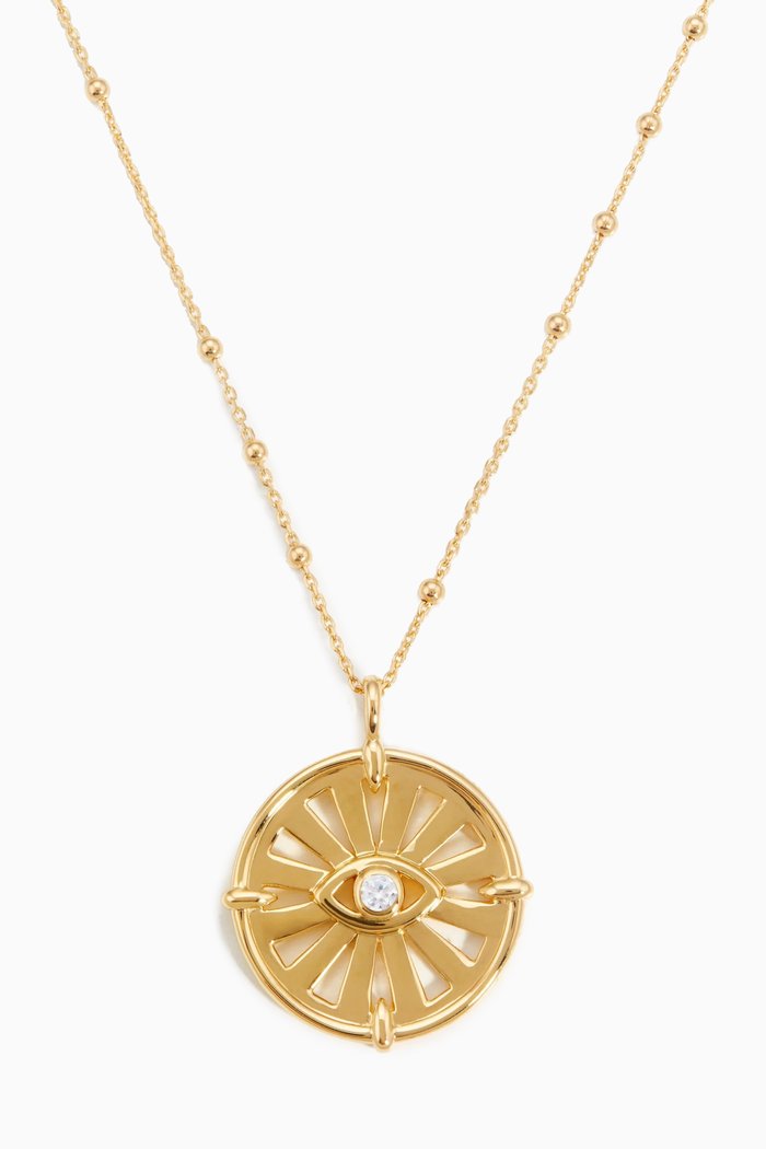 

Evil Eye Pendant Necklace in 18kt Recycled Gold-plated Vermeil
