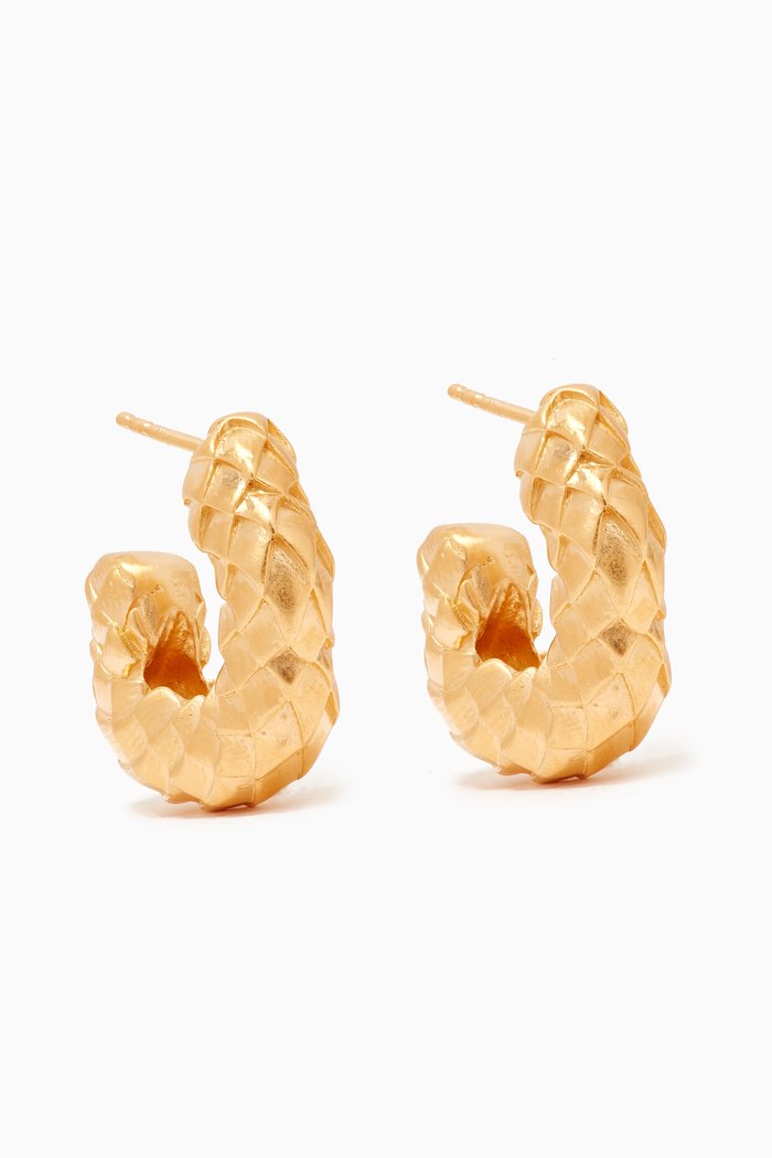 

Serpent Textured Hoops in 18kt Recycled Gold-plated Vermeil