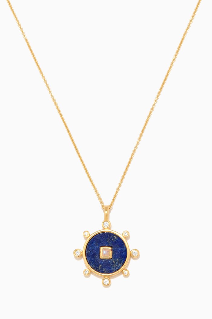 

Lapis Pendant Necklace in 18kt Recycled Gold-plated Vermeil, Blue