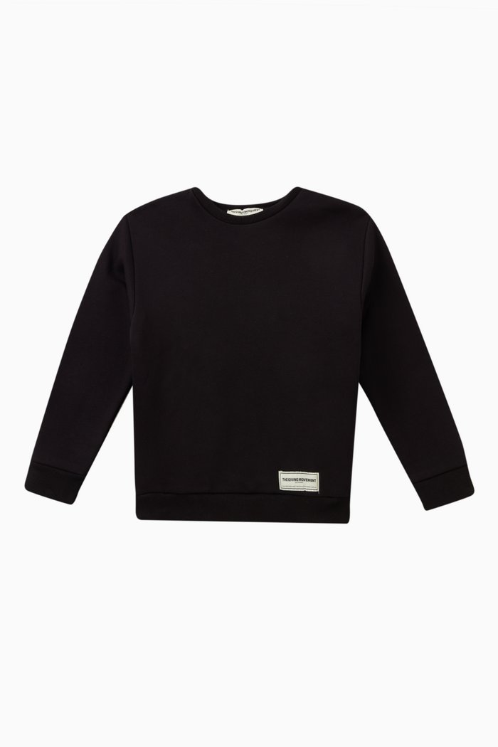 Logo Sweatshirt in Cotton, Black