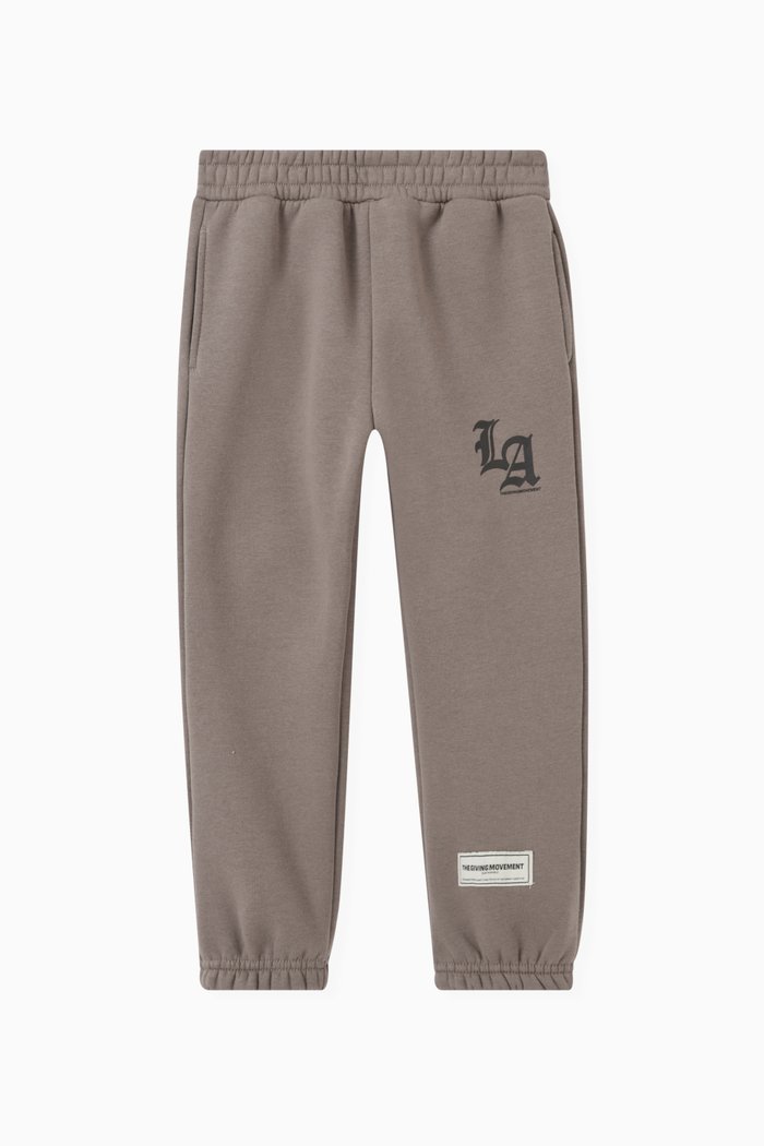 

LA-print Lounge Joggers in Organic Cotton, Neutral