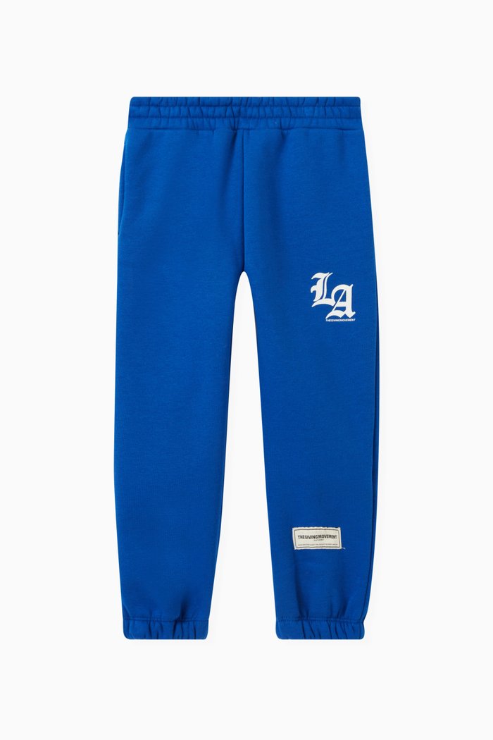

LA-print Lounge Joggers in Organic Cotton, Blue