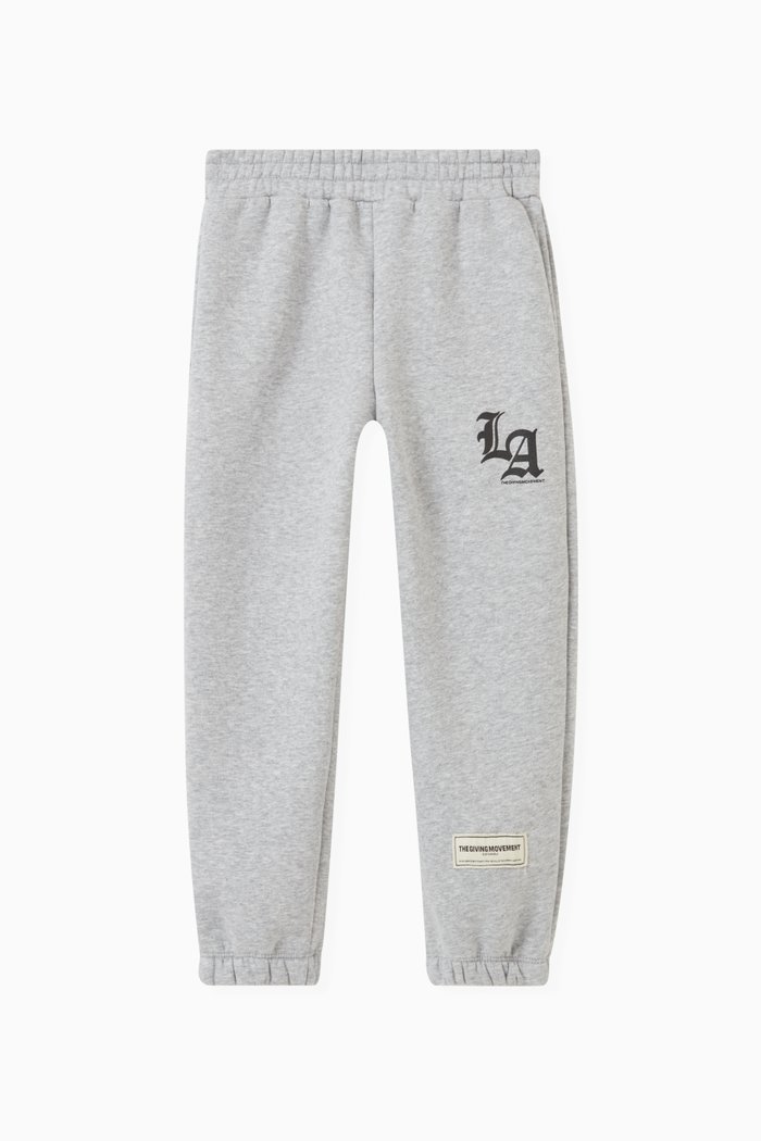 

LA-print Lounge Joggers in Organic Cotton, Grey