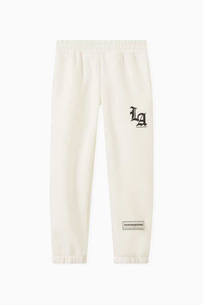 LA-print Lounge Joggers in Organic Cotton, Neutral