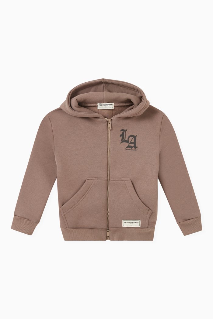 

LA Zip Hoodie in Organic Fleece, Neutral