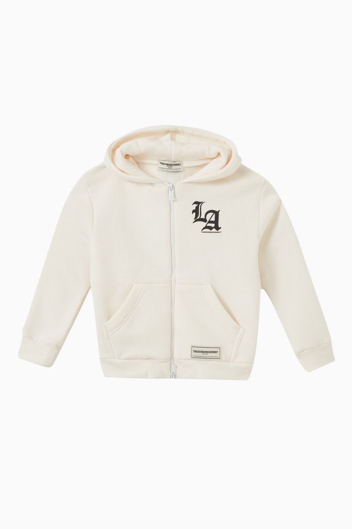 

LA Zip Hoodie in Organic Fleece, Neutral
