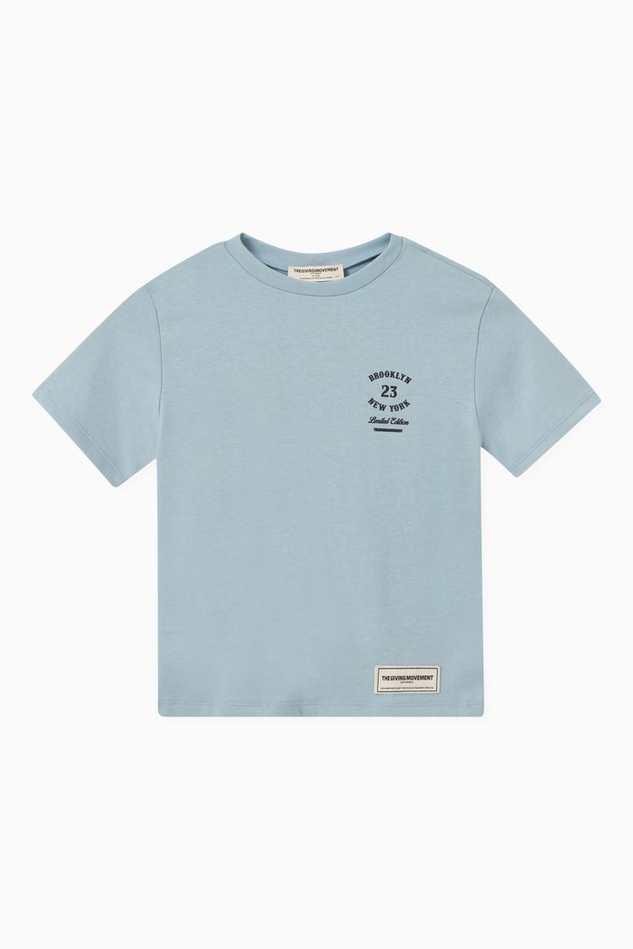 NY Regular COTTONSEY100 T-shirt in Organic Cotton Blend, Blue