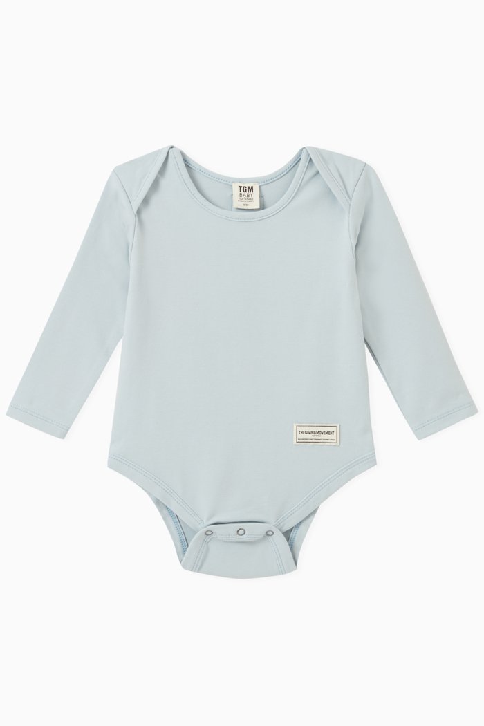 

Logo Bodysuit in Organic Cotton & Polyester, Blue
