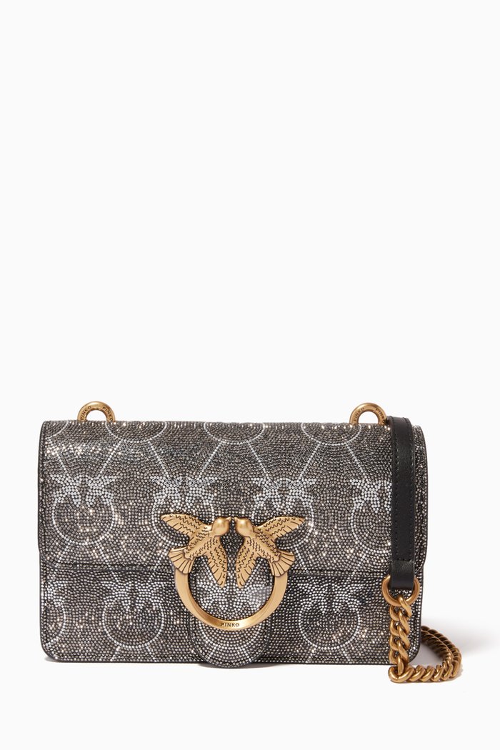 

Mini Love Crossbody Bag in Rhinestones, Multicolour