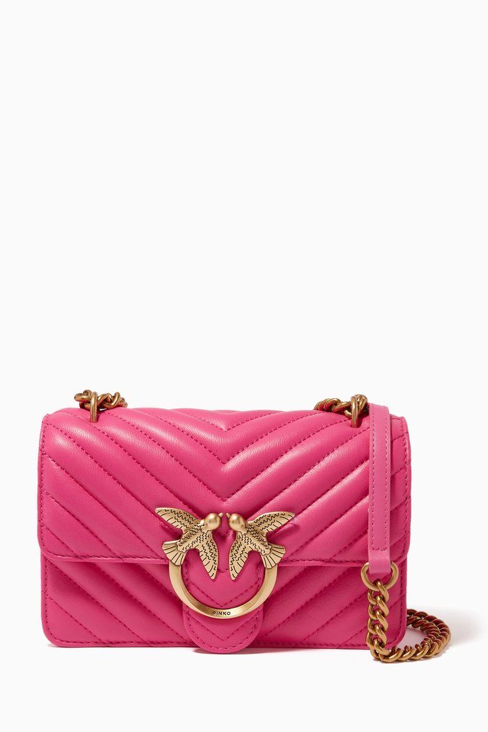 

Mini Love Icon Bag in Chevron Quilted Nappa, Pink