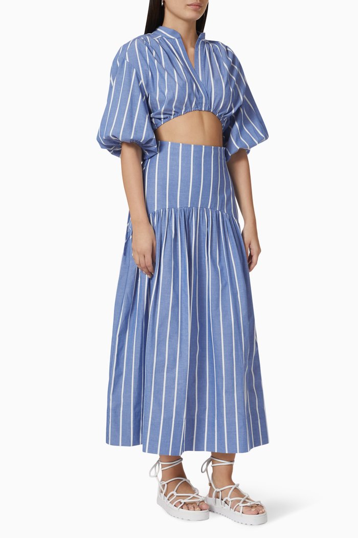 

Kimberly Deconstructed Midi Dress in Cotton, Blue