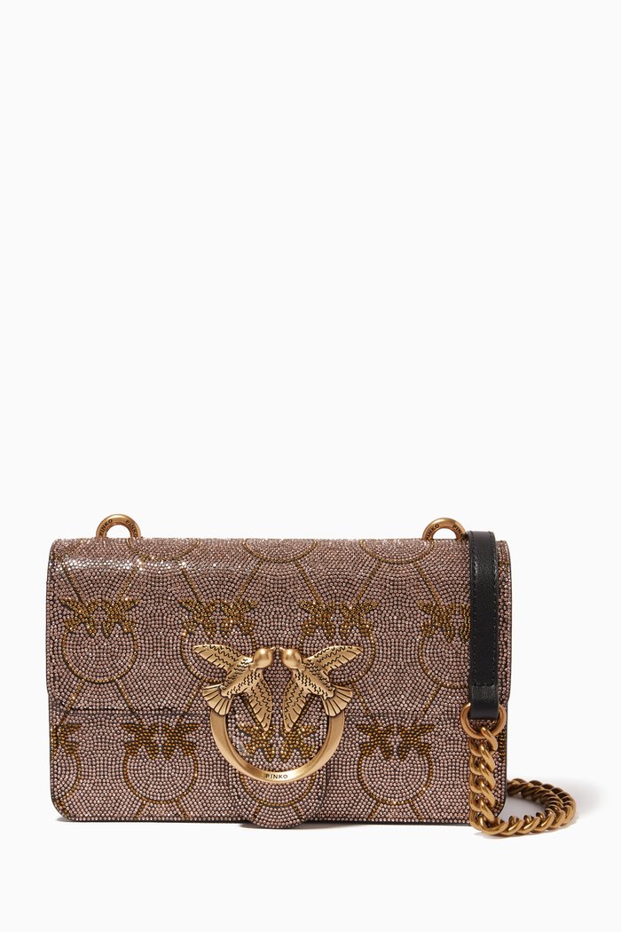 

Mini Love Crossbody Bag in Rhinestones, Multicolour