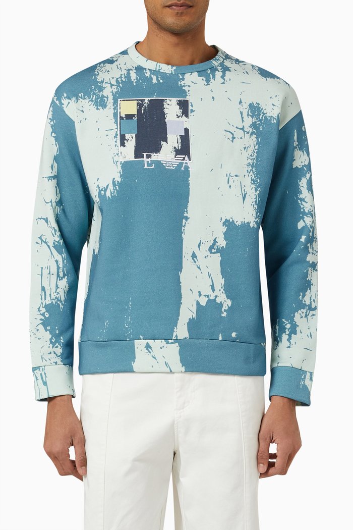

Tie-Dye Sweatshirt in Fleece, Blue