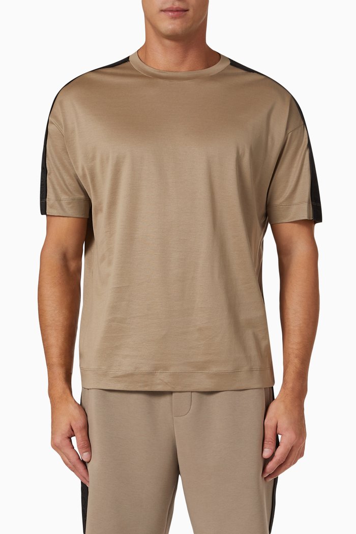 

Logo Tape T-shirt in Lyocell, Neutral