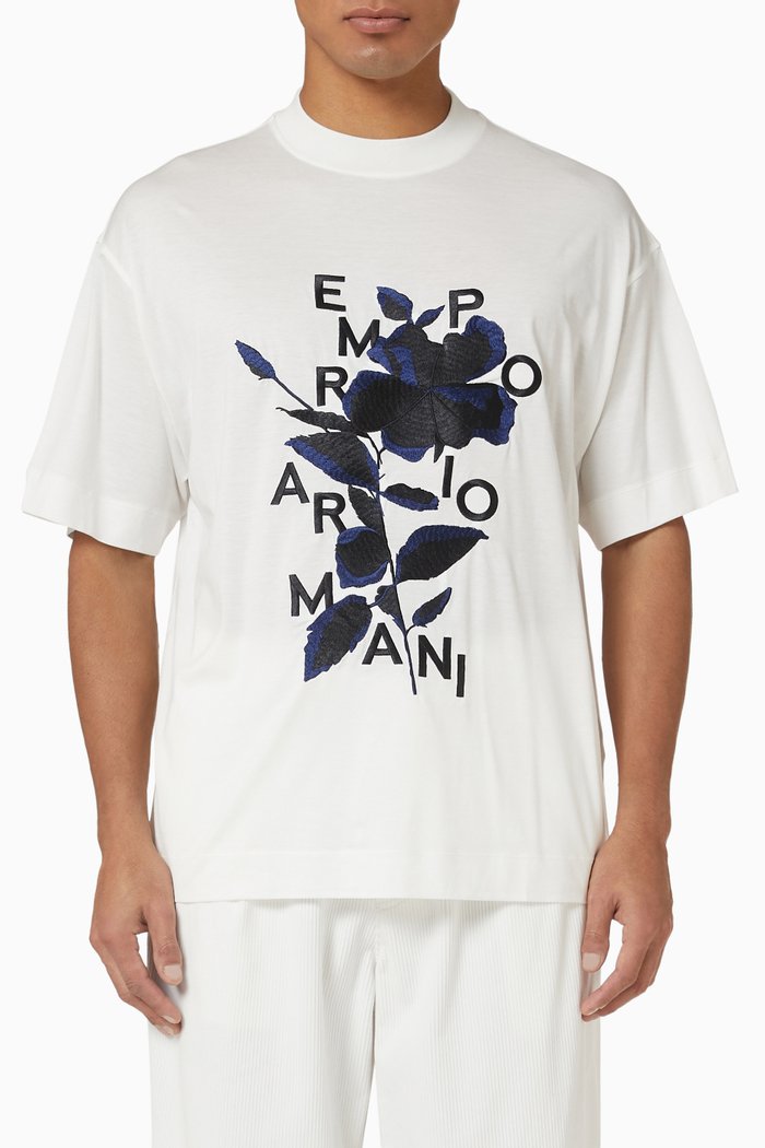 

Flower T-shirt in Jersey, White