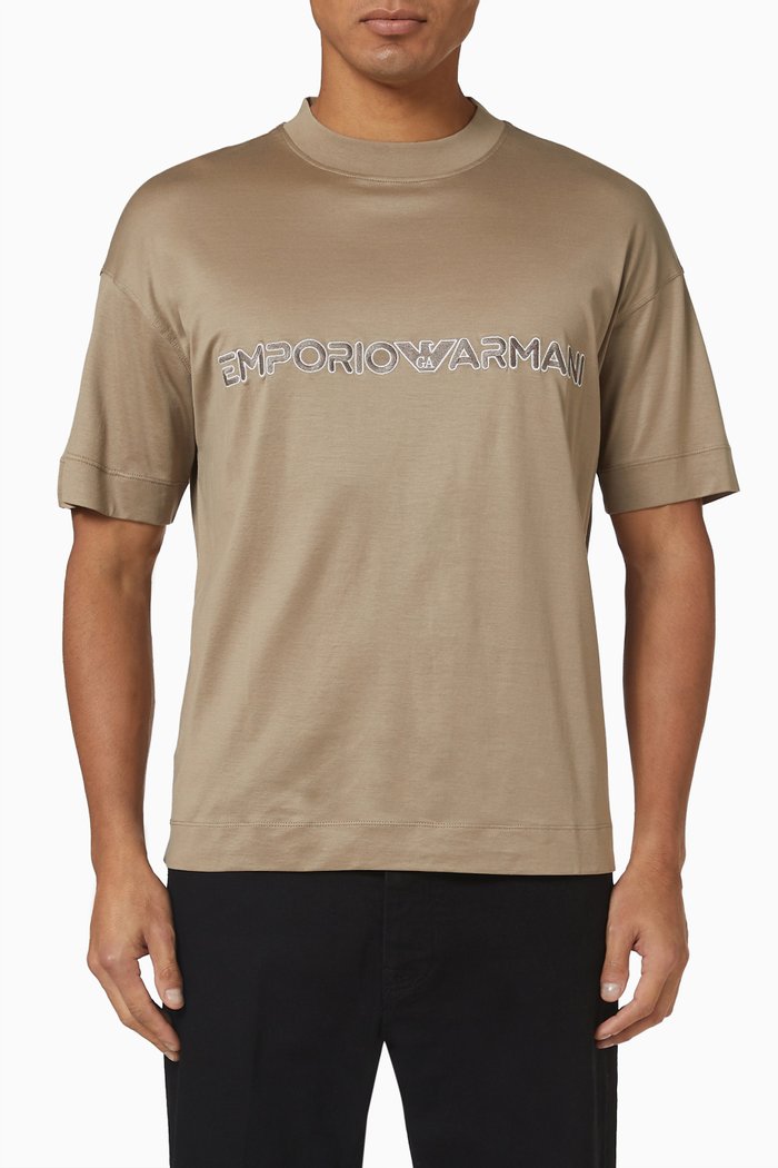 

Macro Logo T-shirt in Jersey, Neutral