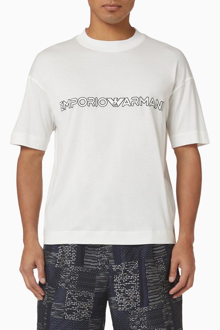 

Macro Logo T-shirt in Jersey, White