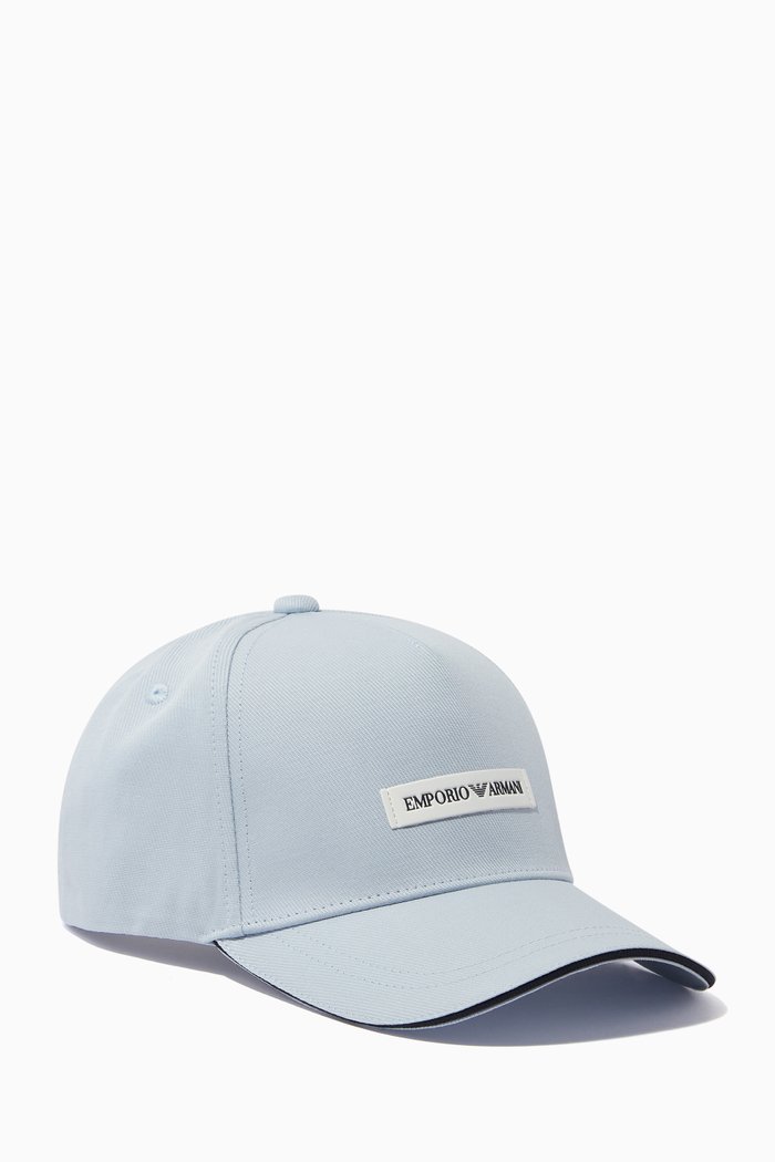 

EA Logo Tag Baseball Cap in Cotton Gabardine, Blue