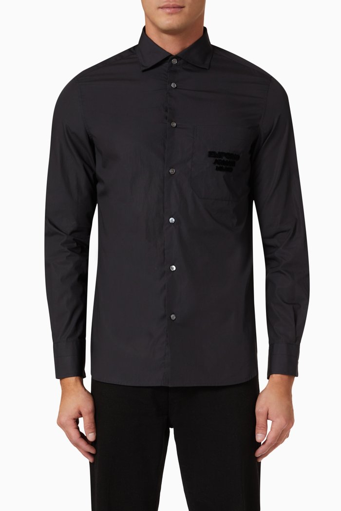 

Logo Shirt in Cotton, Black