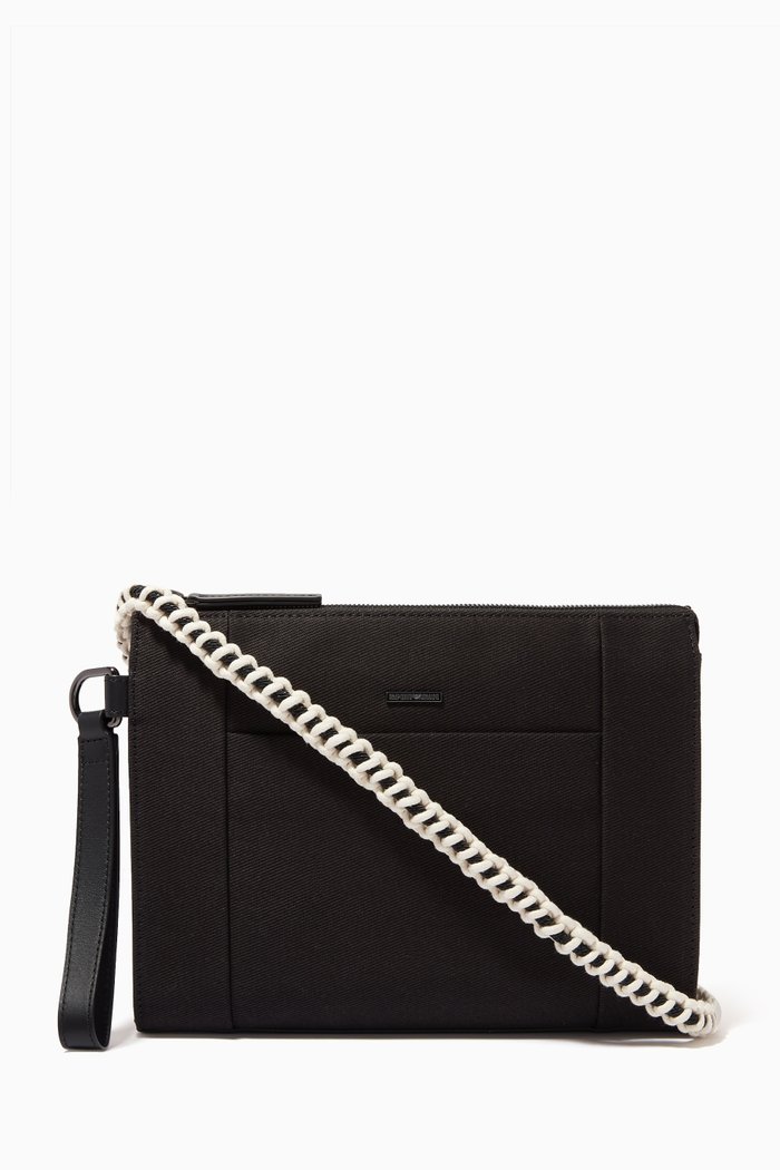 

Micro Logo Pouch in Recycled Cotton, Black