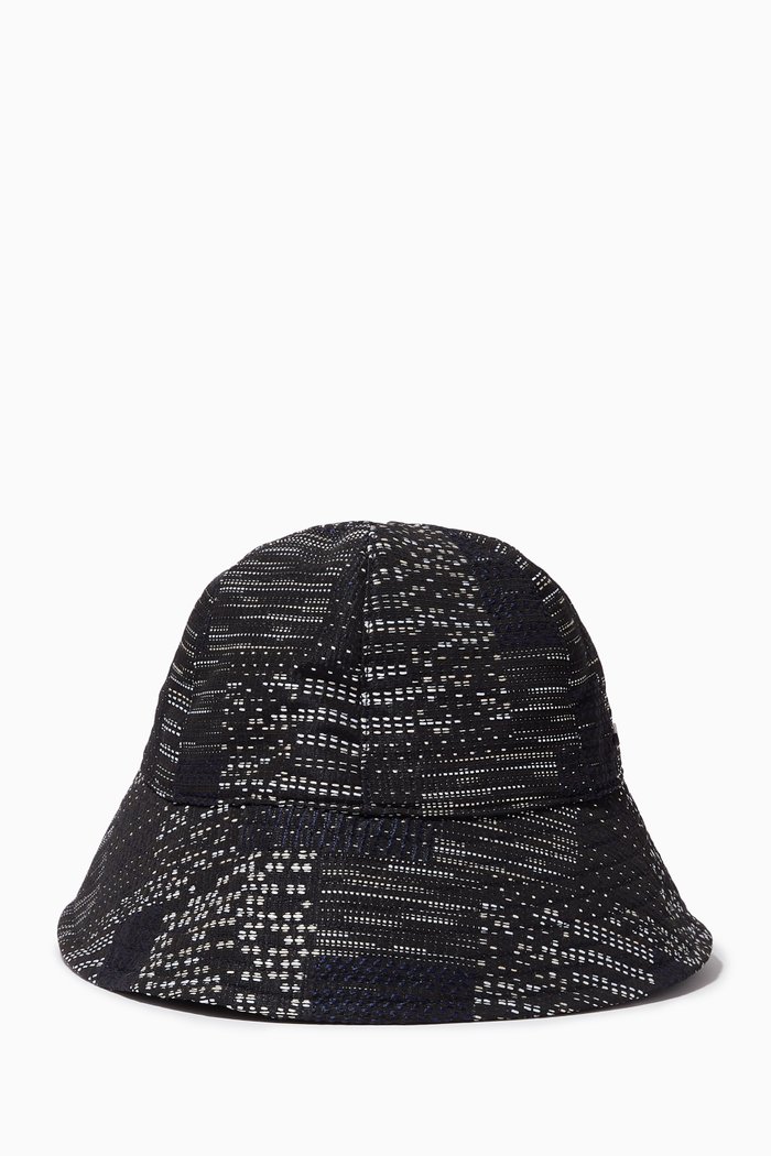 

Woven Print Bucket Hat in Jacquard, Blue