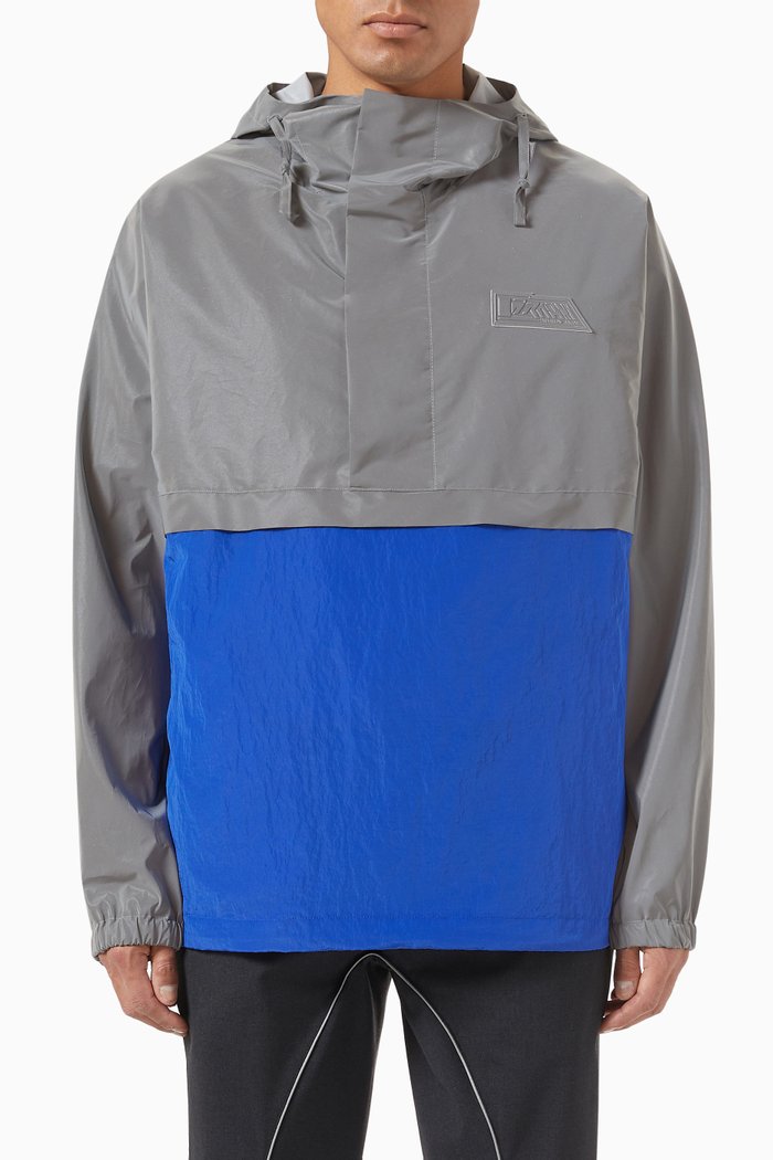 

Colour-block Jacket in Nylon, Grey