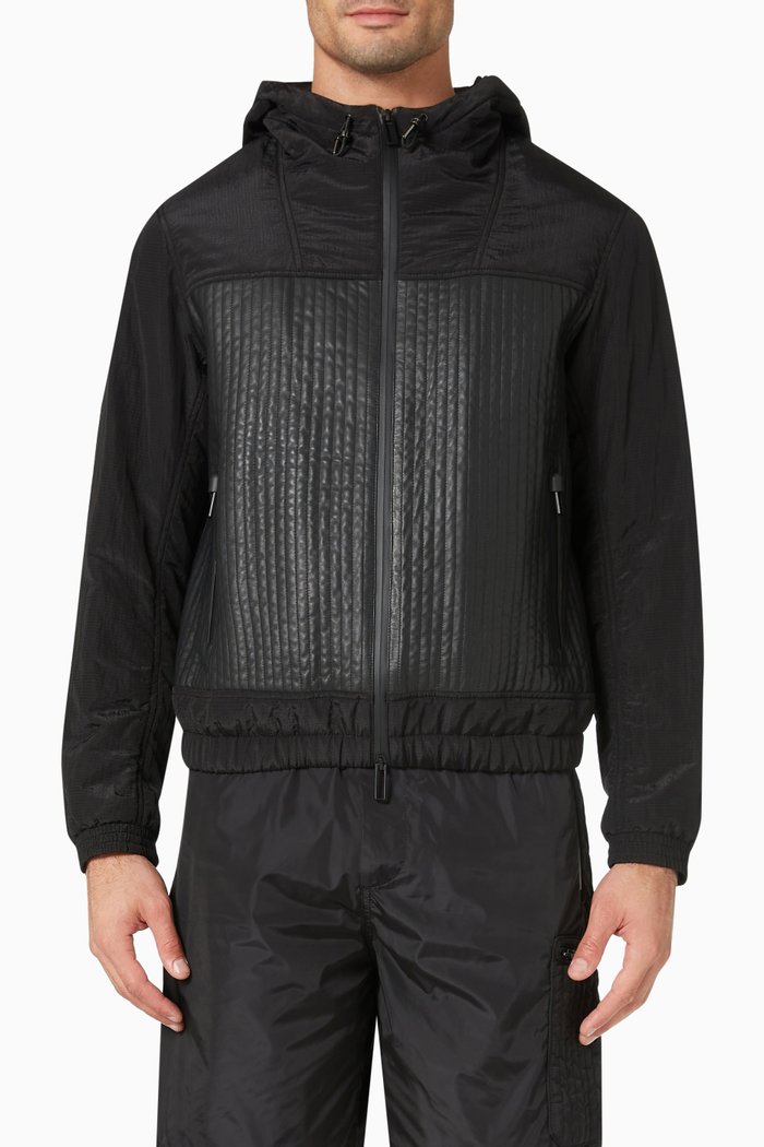 

Hooded Jacket in Nappa Leather, Black