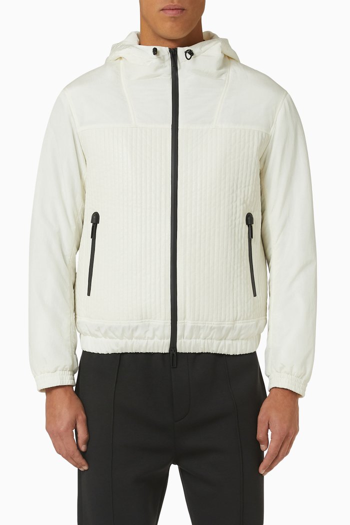 

Hooded Jacket in Nappa Leather, White