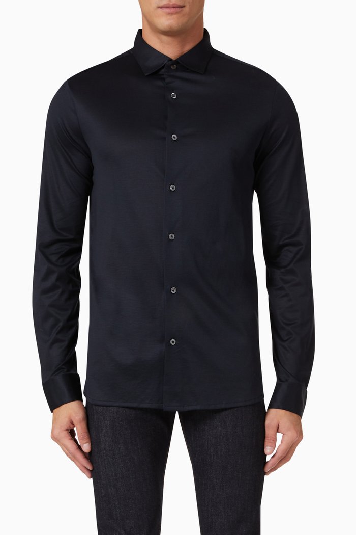 

Logo Shirt in Lyocell, Blue