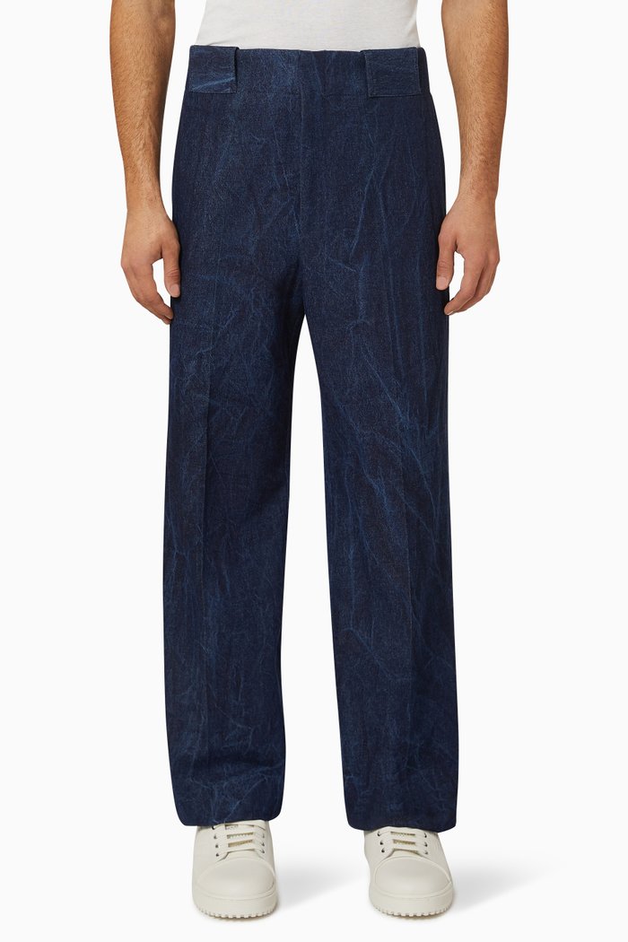 

Marbled Wide-leg Jeans, Blue