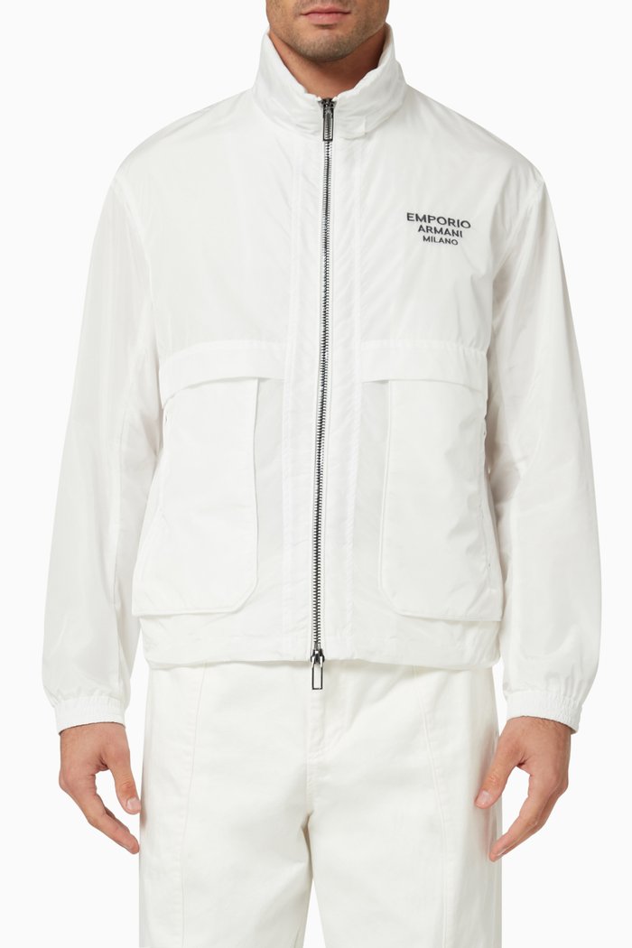 

EA Logo Jacket in Nylon, White