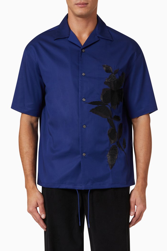 

Bowling Shirt in Cotton, Blue