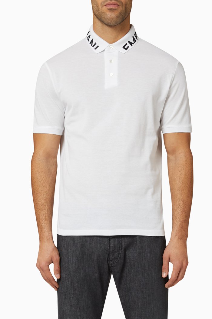 

Eagle Logo-embroidered Polo Shirt in Cotton, White