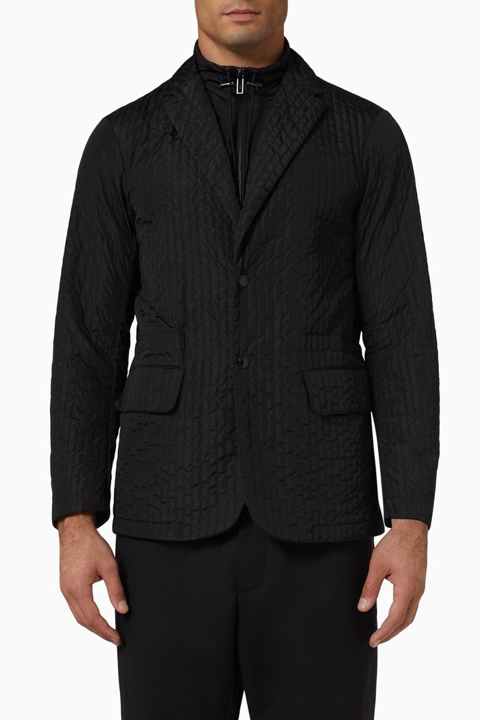 

Light Blazer in Quilted Fabric, Black