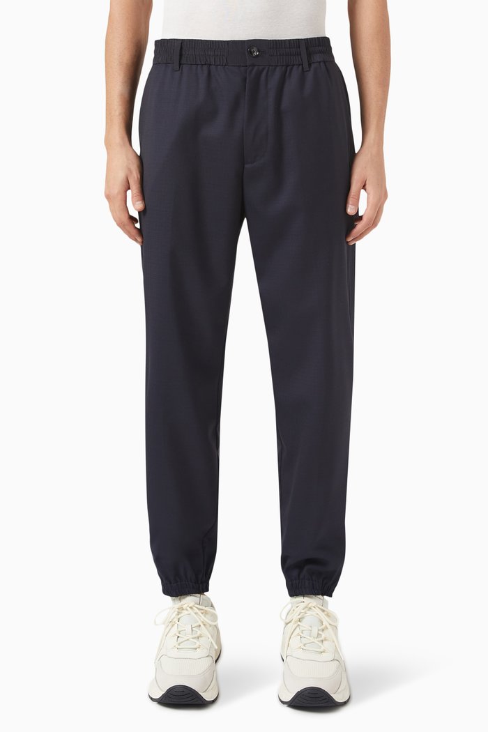 

Ripstop Trousers in Wool Blend, Blue