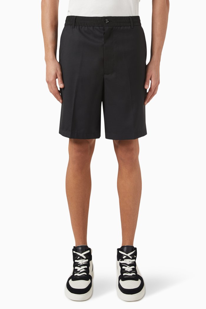 

Coulisse Shorts in Wool Blend, Black