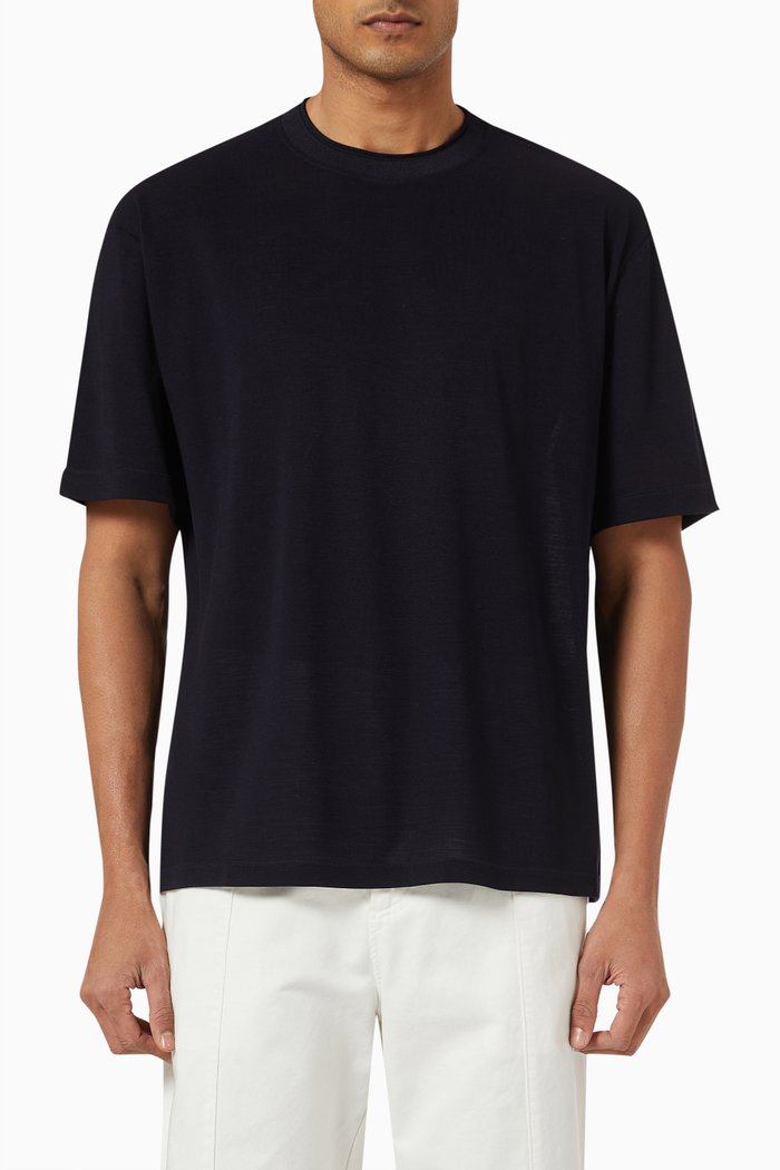 

Relaxed-fit T-shirt in Wool-blend, Blue