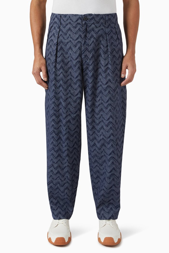 

Relaxed-fit Pants in Cotton Blend, Blue
