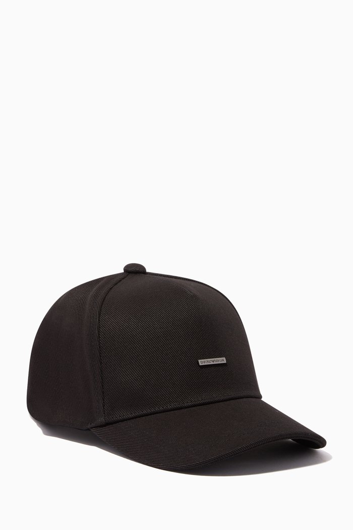 

Micro EA Logo Baseball Cap in Gabardine, Black