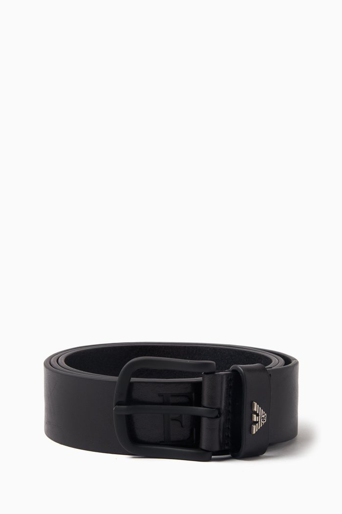 

EA Buckle Belt in Leather, Black