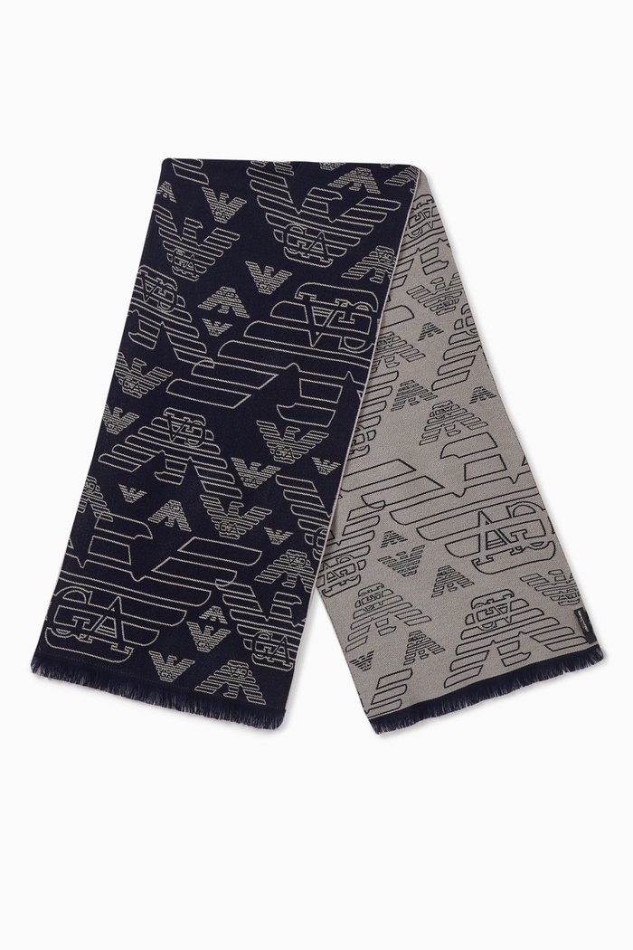 

EA Logo Scarf in Wool, Blue