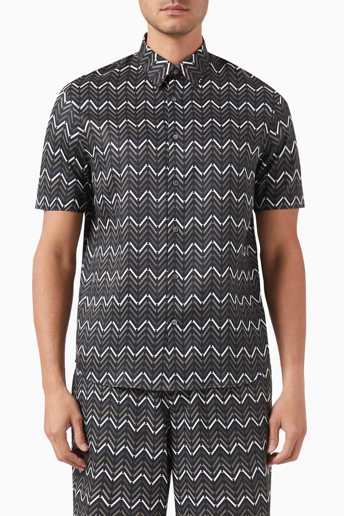 

Pattern Printed Shirt, Black
