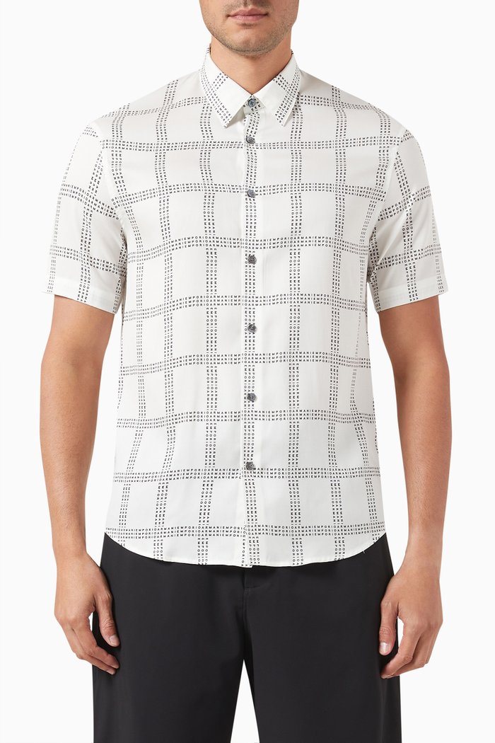 

Check Print Shirt, White