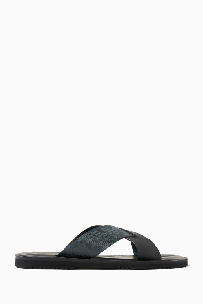 EA Kriss Kross Sandals in Leather, Green